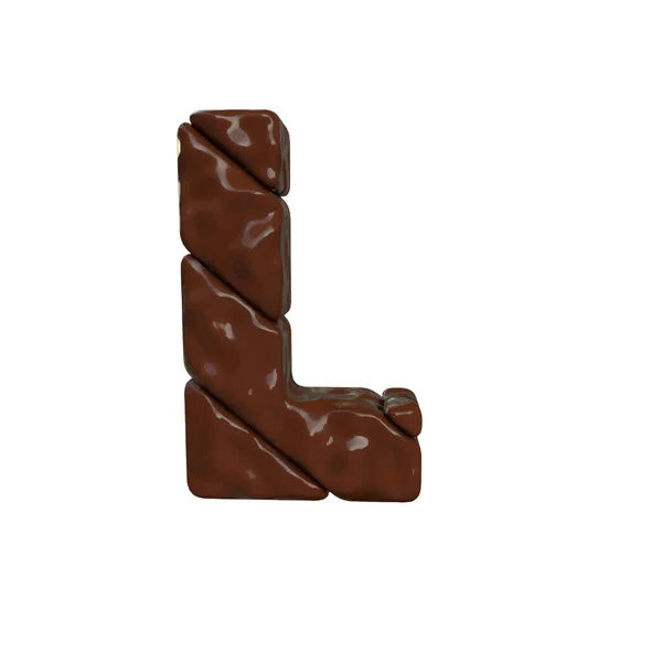 巧克力3D符号是由斜杠做成的 字母L — 图库矢量图片