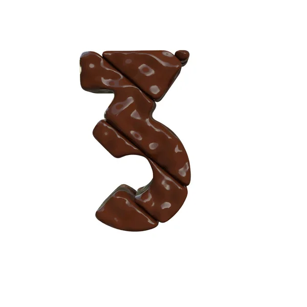 Símbolo Chocolate Feito Barras Diagonais Número — Vetor de Stock