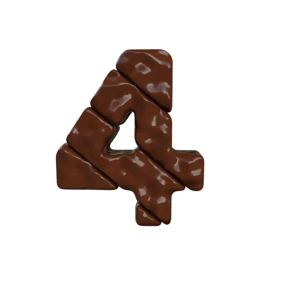 Čokoládový Symbol Vyrobený Diagonálních Tyčinek Číslo — Stockový vektor