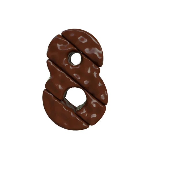 Chocolate Símbolo Hecho Barras Diagonales Número — Archivo Imágenes Vectoriales