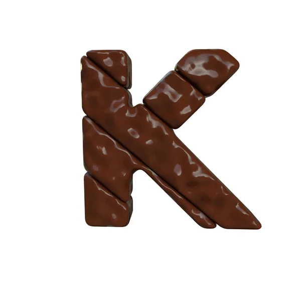 斜めのバーから作られたチョコレート3Dシンボル 手紙K — ストックベクタ