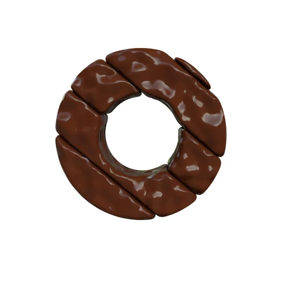 巧克力3D符号是由斜杠做成的 字母O — 图库矢量图片