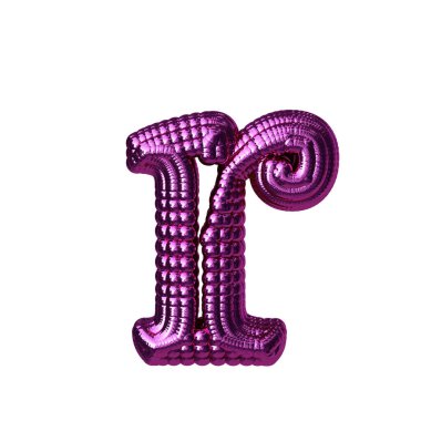 Mor 3 boyutlu kürelerden yapılmış bir sembol. harf r