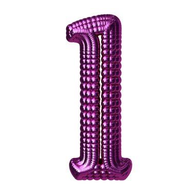 Mor 3 boyutlu kürelerden yapılmış bir sembol. harf!