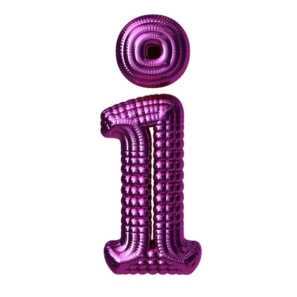 Mor 3 boyutlu kürelerden yapılmış bir sembol. Mektup I