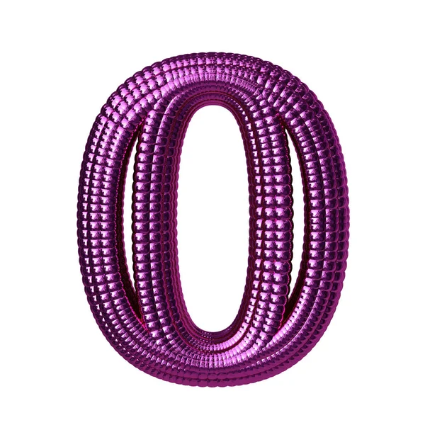 紫色の3D球で作られたシンボル 番号0 — ストックベクタ