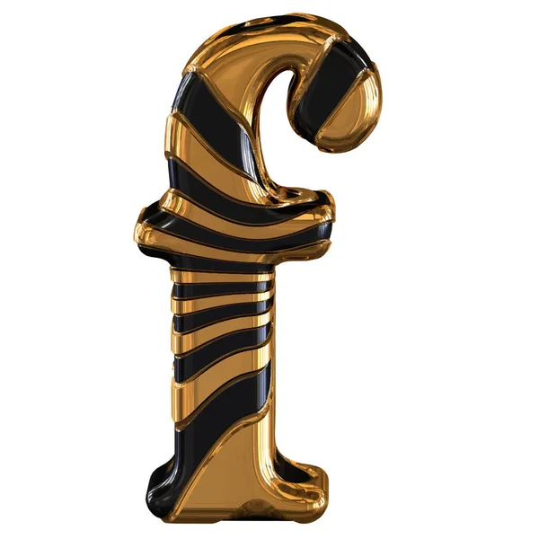 Schwarz Goldenes Symbol Mit Riemen Buchstabe — Stockvektor