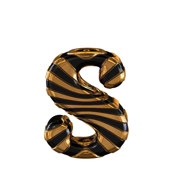 Schwarz Goldenes Symbol Mit Riemen Buchstaben — Stockvektor