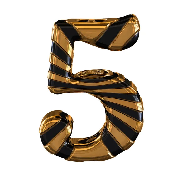Μαύρο Και Χρυσό Σύμβολο Λουριά Αριθμός — Διανυσματικό Αρχείο