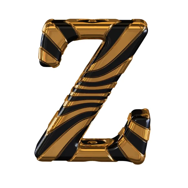 ストラップ付きブラックとゴールドの3Dシンボル 手紙Z — ストックベクタ