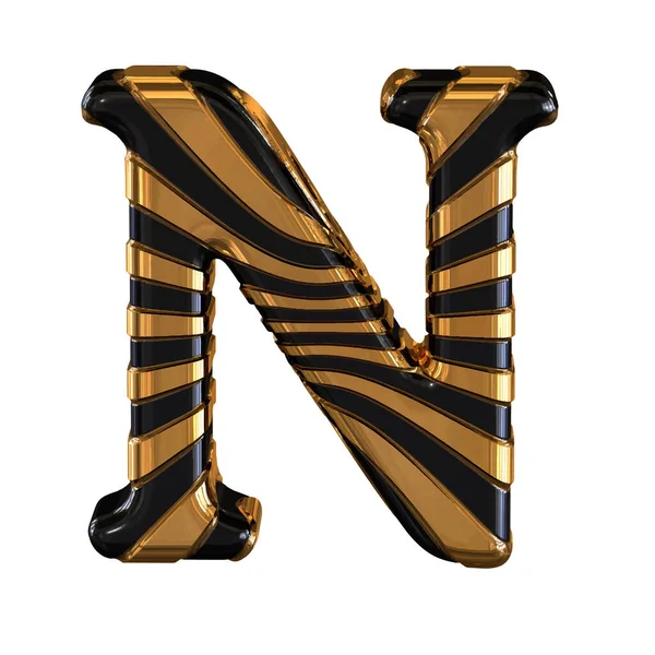 Nero Oro Simbolo Con Cinghie Lettera — Vettoriale Stock