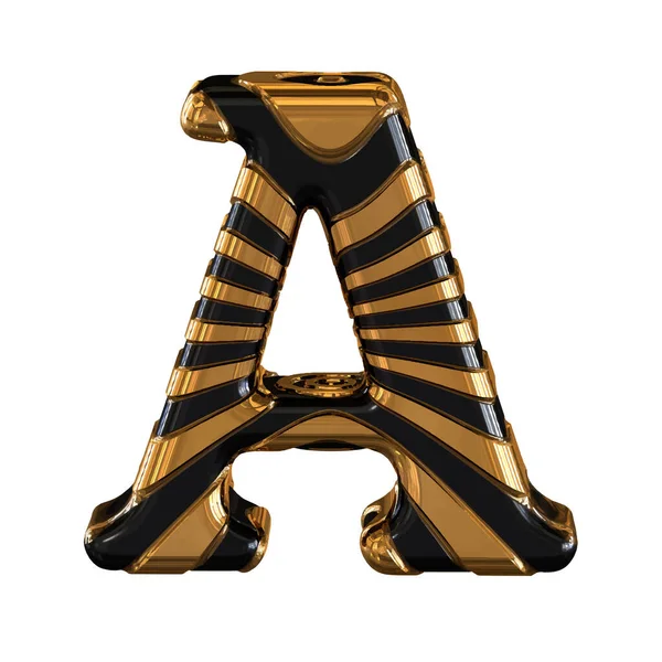 黑色和金色3D符号与带子 字母A — 图库矢量图片