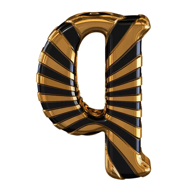 Zwart Goud Symbool Met Bandjes Letter — Stockvector
