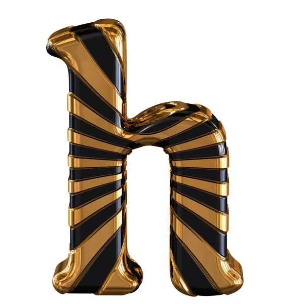 ストラップ付きブラックとゴールドの3Dシンボル 手紙H — ストックベクタ