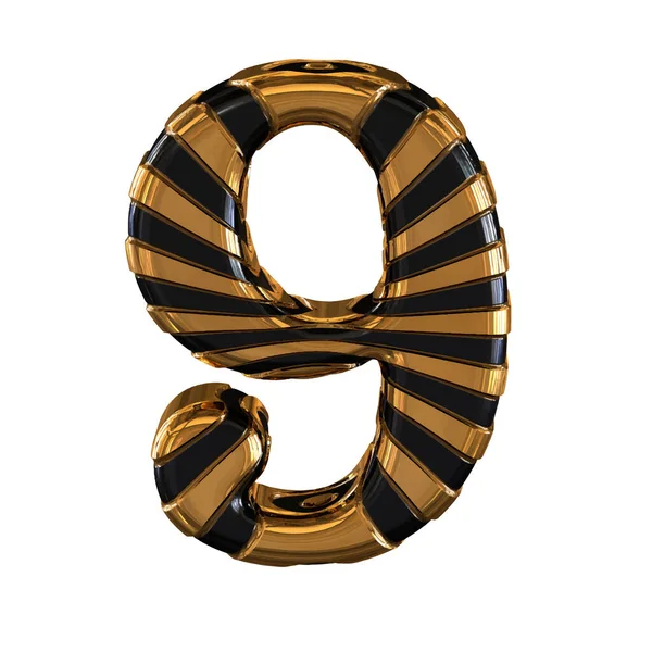 Zwart Goud Symbool Met Bandjes Nummer — Stockvector