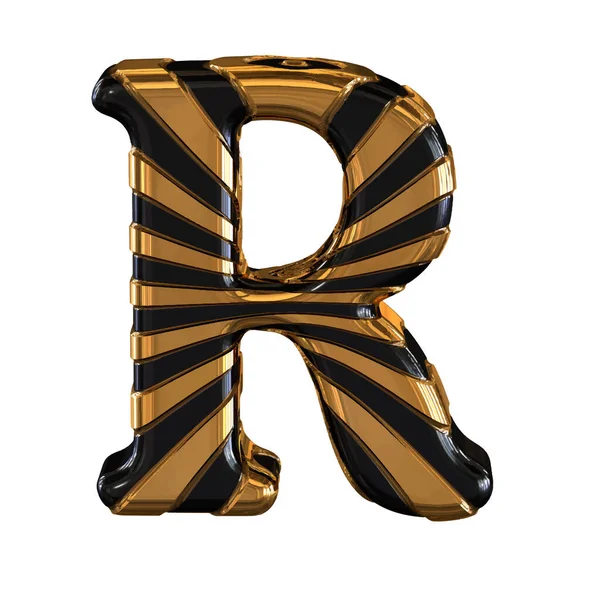 Černozlatý Symbol Řemínky Písmeno — Stockový vektor