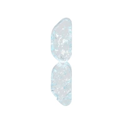 Digital 3d symbol made of ice. number 1