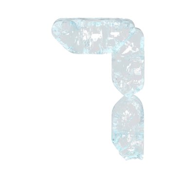Digital 3d symbol made of ice. number 7