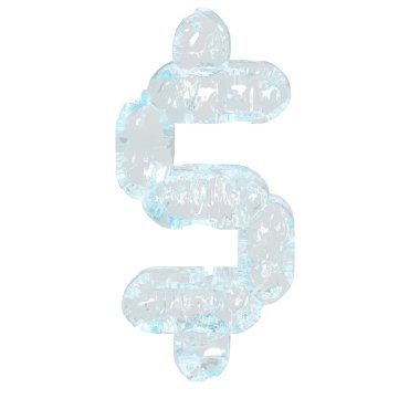 Digital 3d symbol made of ice