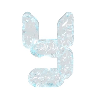Digital 3d symbol made of ice. letter y