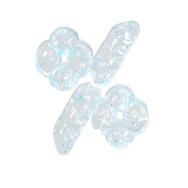 Digital 3d symbol made of ice