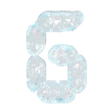 Digital 3d symbol made of ice. letter g