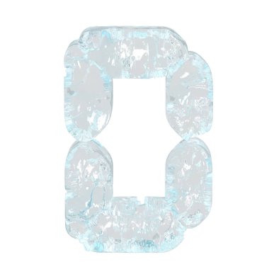 Digital 3d symbol made of ice. letter d