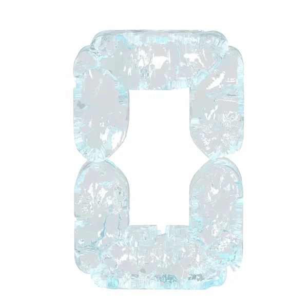 Digital Symbol Made Ice Number — Stock Vector