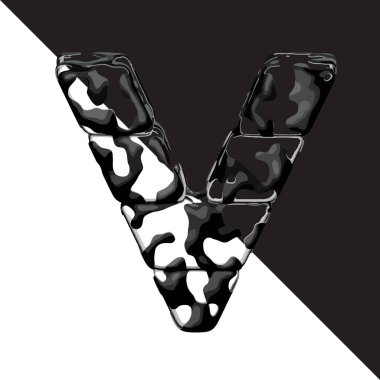 Şeffaf arkaplanı olan bir sembol. V harfi