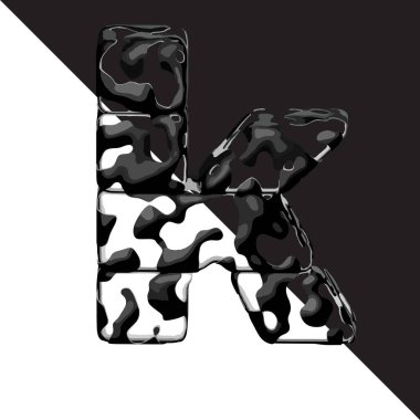 Şeffaf arkaplanı olan bir sembol. K harfi