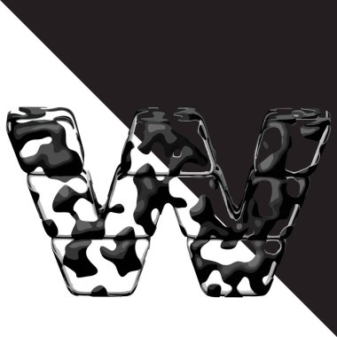 Şeffaf arkaplanı olan bir sembol. w harfi