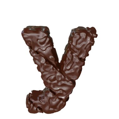 Çikolatadan yapılmış 3D sembol. Y harfi