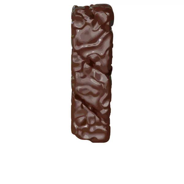 Símbolo Feito Chocolate Letra —  Vetores de Stock