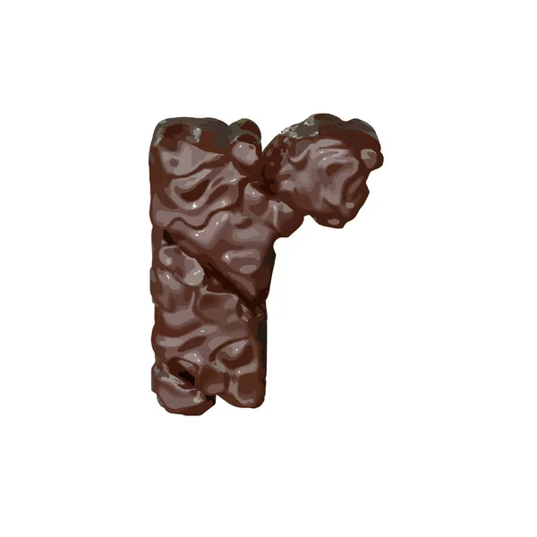 チョコレートで作られた3Dシンボル 手紙R — ストックベクタ