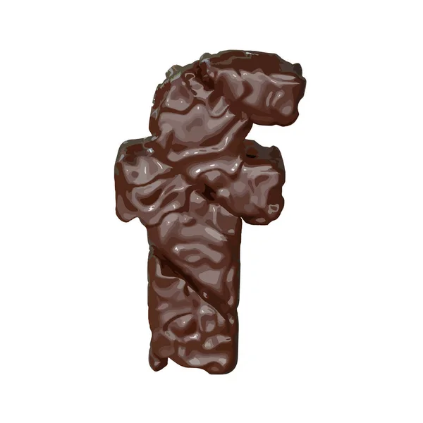 チョコレートで作られた3Dシンボル 手紙F — ストックベクタ