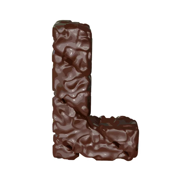这个3D标志是巧克力做的 字母L — 图库矢量图片