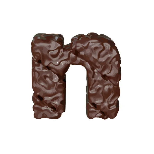 Het Symbool Gemaakt Van Chocolade Letter — Stockvector
