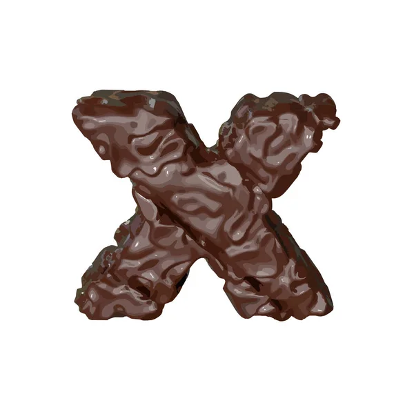 这个3D标志是巧克力做的 字母X — 图库矢量图片