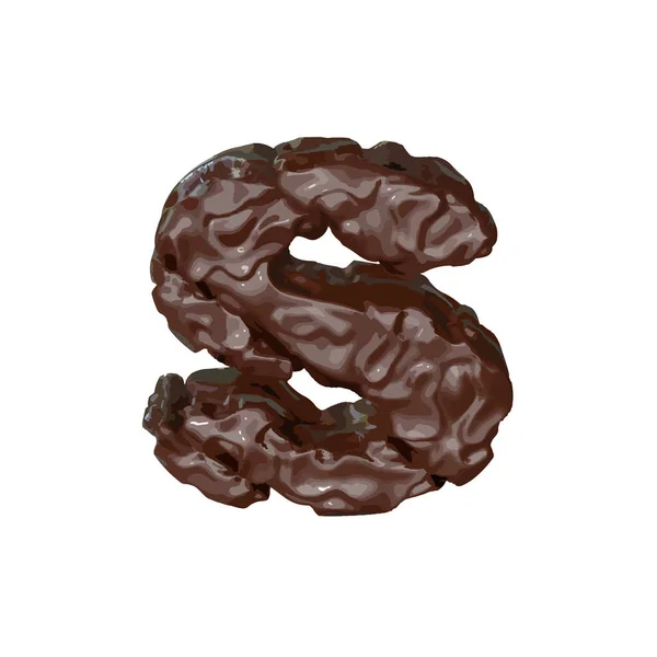 这个3D标志是巧克力做的 字母S — 图库矢量图片