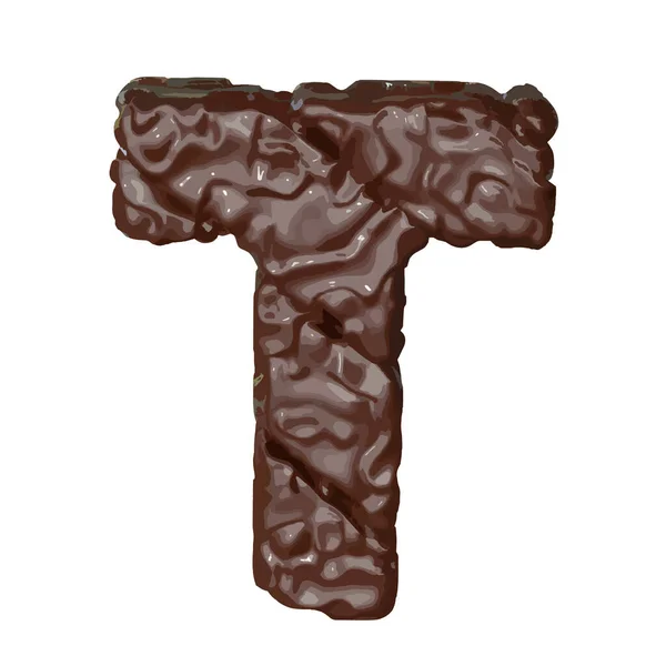Símbolo Feito Chocolate Letra —  Vetores de Stock