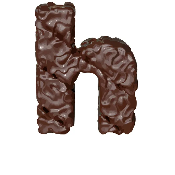 チョコレートで作られた3Dシンボル 手紙H — ストックベクタ