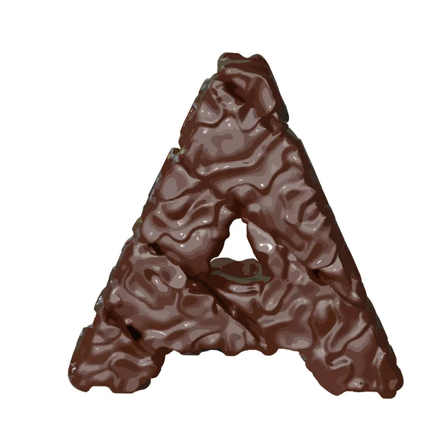 这个3D标志是巧克力做的 字母A — 图库矢量图片