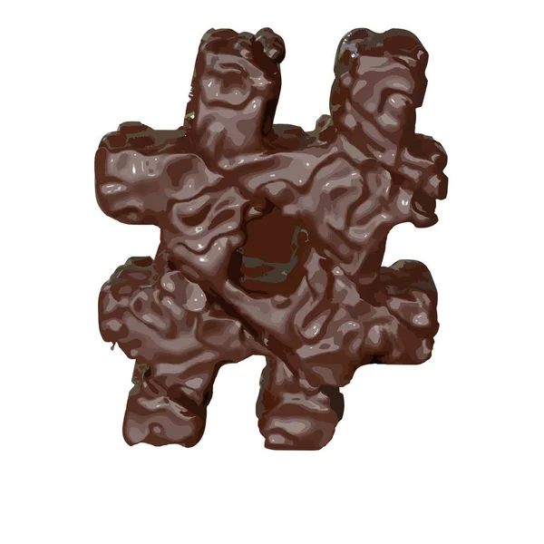 由巧克力制成的3D符号 — 图库矢量图片