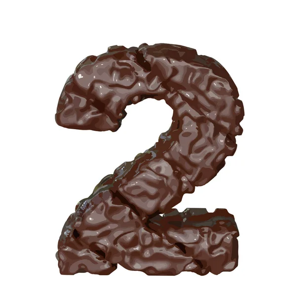 Тривимірний Символ Шоколаду Номер — стоковий вектор