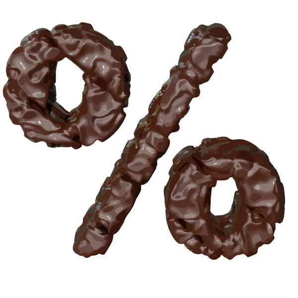 由巧克力制成的3D符号 — 图库矢量图片