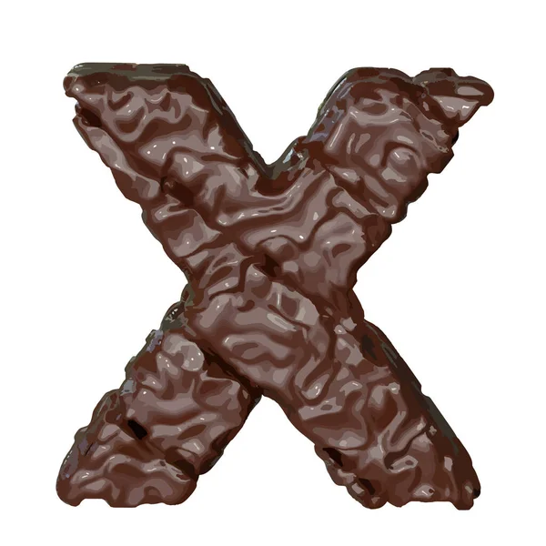 这个3D标志是巧克力做的 字母X — 图库矢量图片
