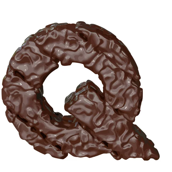 Het Symbool Gemaakt Van Chocolade Letter — Stockvector