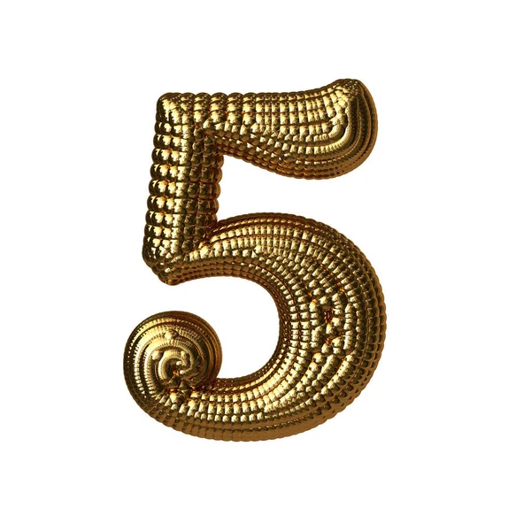 Symbol Made Gold Spheres Number — Vetor de Stock