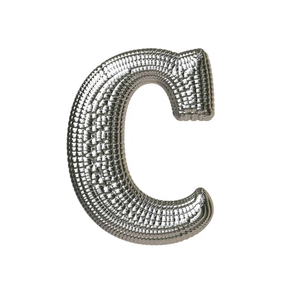 銀球で作られた3Dシンボル 手紙C — ストックベクタ