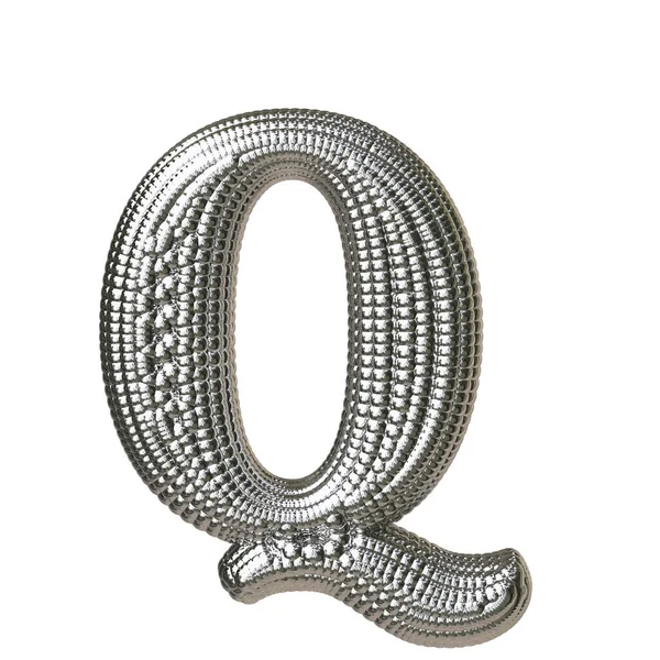 銀球で作られた3Dシンボル 手紙Q — ストックベクタ